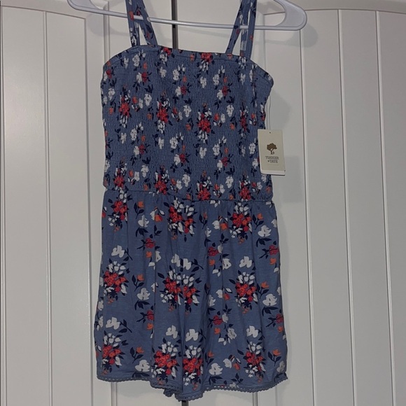 Tucker + Tate Blue Floral Romper - Picture 1 of 8